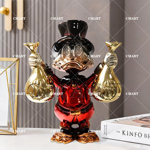 Escultura Personalizada de Pato con Bolsas de Dinero, Colores Cromados, Escultura Pop Art de Scrooge McDuck, Estatua de Pato al por Mayor - Product Image 6