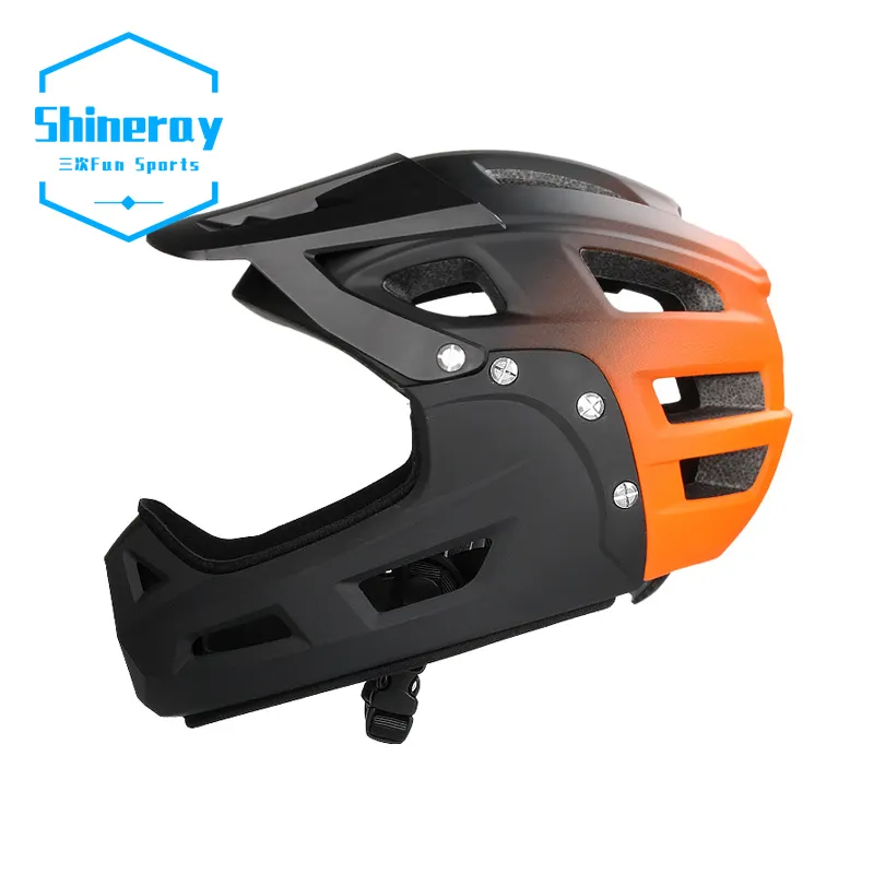 CUSTOM LOGO Adult cross country full face bike riding helmet descent XC DH through breathable hole bicycle helmet