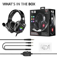 Los mejores auriculares para juegos con cable RGB ONIKUMA K8 con micrófono para PC Esports para escuchar pasos, auriculares asequibles para jugadores