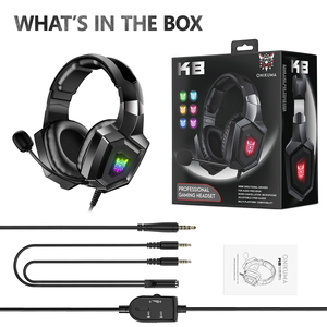 Los mejores auriculares para juegos con cable RGB ONIKUMA K8 con micrófono para <span class=keywords><strong>PC</strong></span> Esports para escuchar pasos, auriculares asequibles para jugadores - Product Image 6