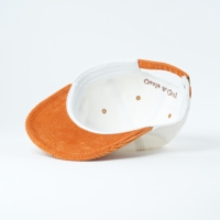 100% katoenen corduroy 6-delige ongestructureerde golf baseballcap van hoge kwaliteit, op maat gemaakte kleuren en stof, oranje 'dad hat'