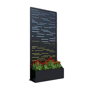 Fioriera Decorativa da Esterno in Metallo con Schermo, Motivo Personalizzabile, Colore a Scelta, Fioriera Combinata in Acciaio Galvanizzato per Fiori - Product Image 1