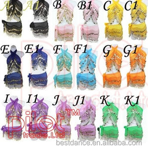 Indiano Dança Do Ventre Quadril Lenço Envoltório Saia Mulheres Dança Moedas Cinto Cintura Cadeia - Product Image 2