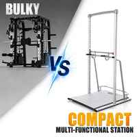 Station d'entraînement multifonctionnelle compacte avec barre de traction et support pour dips – Cadre d'entraînement de force pour la maison