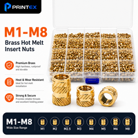 Kit d'inserts filetés moletés en laiton Printex M2 M2.5 M3 M4 M5 M6 M8 pour pièces en plastique d'impression 3D