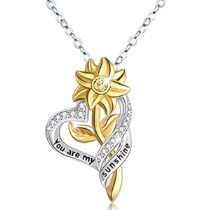 Collana Girasole 'You Are My Sunshine' <span class=keywords><strong>per</strong></span> Figlia e <span class=keywords><strong>Mamma</strong></span>, Ciondolo a Cuore con Ape, Gioiello Affascinante, <span class=keywords><strong>Regalo</strong></span> <span class=keywords><strong>per</strong></span> il Compleanno o l'Anniversario - Product Image 6