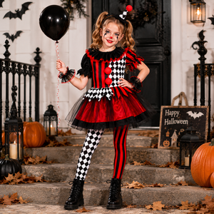 Costumes de <span class=keywords><strong>Clown</strong></span> Noir et Rouge à Carreaux pour Filles, Idéaux pour Halloween et les Fêtes de Carnaval - Grande Vente ! - Product Image 3