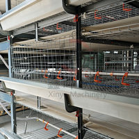 Cage d'élevage de poulets galvanisée de conception moderne, type H, à 3/4 niveaux, pour l'abattage automatique des volailles de chair