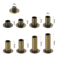Vis de reliure mâle-femelle en laiton antique de 4 mm à 125 mm, à tête plate fendue, pour articles en cuir faits main, vente en gros