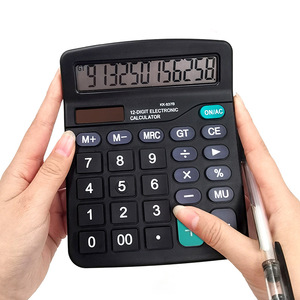 Solar Powered Calculator 12 Digit Large Display For Students Office Use Black Plastic Model KK8378 - Product Image 3