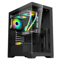 AntarcChill New Design Gaming Computer Hardware & Software Middle Tower Pc Case Panel Water Cooler ATX Case Full Glass Stock