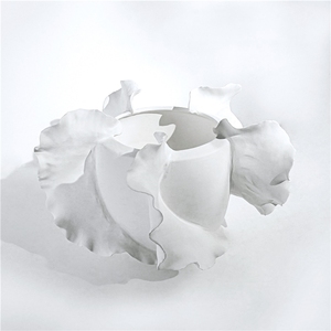 Modern Style Handmade Ceramic <b>Vases</b> Ruffled Design <b>Vase</b> for Home Decor - Product Image 1