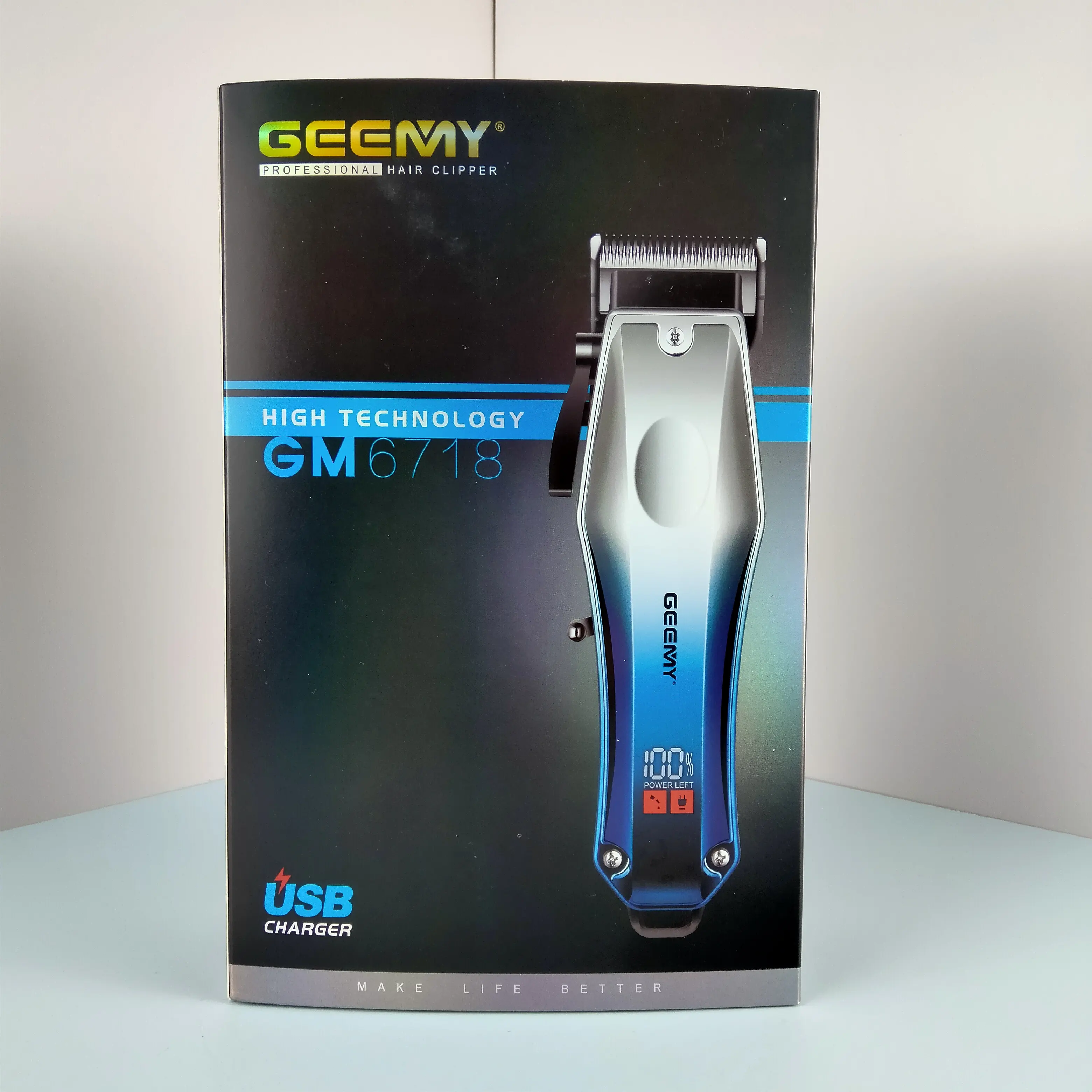 大きな画像を見るGeemy GM-6718理髪店機器プロフェッショナルコードレス電気ヘアトリマー充電式ヘアクリップ