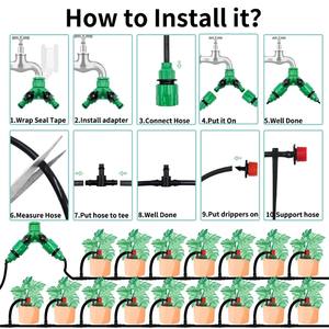 10-30M Jardin 1/4 ''<span class=keywords><strong>Kit</strong></span> <span class=keywords><strong>D</strong></span>'irrigation <span class=keywords><strong>Goutte</strong></span> <span class=keywords><strong>À</strong></span> <span class=keywords><strong>Goutte</strong></span> Système <span class=keywords><strong>D</strong></span>'<span class=keywords><strong>arrosage</strong></span> Automatique Buses <span class=keywords><strong>pour</strong></span> Terres Agricoles Bonsaï Plante Fleur Légumes Serre - Product Image 6