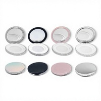 Boîte vide portable en plastique ABS ultra-mince 5G avec miroir et sangle élastique pour poudre libre cosmétique
