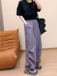 <strong>Womens</strong> Skinny High Waist Elastic Waistband <strong>Cuffed</strong> Hem Full Length Multi Color Casual Comfortable Pants Fitness Daily Wear - Product Image 3