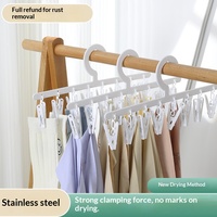 Séchoir à chaussettes pliable en plastique, multi-clip, spécial vêtements de bébé, pour dortoir, balcon, sous-vêtements, avec pinces à chaussettes sans couture