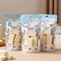 Sachets personnalisés en PE Mylar recyclables, à fermeture éclair, résistants à l'humidité, avec fenêtre, pour aliments, bonbons, snacks, sucre