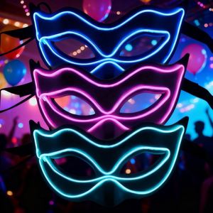 Masque pour les yeux d'Halloween à la mode, masque vénitien à paillettes pour la fête, masque créatif à LED pour enfants et adultes - Product Image 1