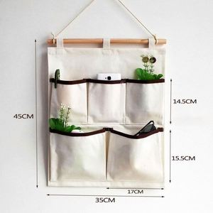 Organizador de Almacenamiento Colgante Ecológico con 5 Bolsillos y Bolsillo de Rejilla para Ropa y Juguetes - Product Image 5