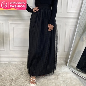 2182 #   Jupes en tulle à pois pour femmes musulmanes, mode féminine, longues, entièrement doublées, maxi jupe d'été - Product Image 1