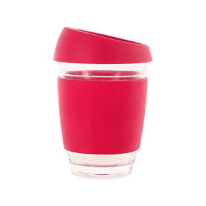 מורדן סגנון נייד שתיית זכוכית כוס סיליקון זכוכית כוס קפה עם מכסה סיליקון שרוול