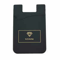 Porte-cartes en silicone personnalisé le plus populaire porte-cartes adhésif en silicone noir portefeuille de téléphone