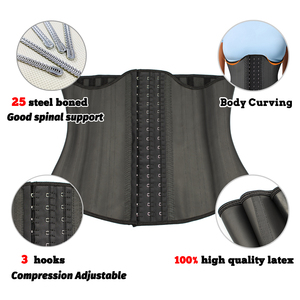 <span class=keywords><strong>Corset</strong></span> en latex à armatures en acier, ceinture amincissante pour le <span class=keywords><strong>ventre</strong></span>, gaine de maintien sous le buste, gaine de mise en forme pour l'entraînement, ceinture de maintien de la taille, shaper - Product Image 2