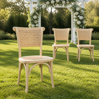 Chaise de salle à manger OK-wood5115 avec assise en rotin et dossier croisé pour restaurant, hôtel, événement, mariage, sièges commerciaux