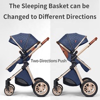 Poussette de luxe portable pour nouveau-né, pliable d'une seule main, idéale pour bébé, avec fonction siège et couchage, vente en gros