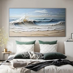 Peinture texturée, art mural contemporain sur toile, toile abstraite texturée luxueuse, grandes vagues océaniques pour la maison et la galerie - Product Image 1