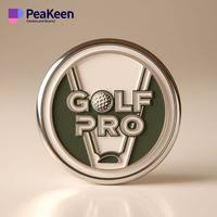 Marqueur de balle de golf magnétique en alliage de zinc émaillé avec clip pour chapeau, logo personnalisé amusant, vente en gros