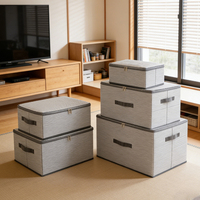 Boîte de rangement pour vêtements, grande capacité, durable, avec poignée à fermeture éclair, sac de rangement multifonction, organisateur de vêtements pour la maison et le bureau