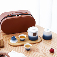 Juego de Té Portátil de Cerámica con Logotipo Personalizado, una Tetera y Tres Tazas, Regalos Empresariales, Regalos Festivos, Regalos Hechos a Mano