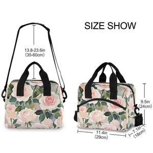 Floral <b>Insulated</b> <b>Lunch</b> Bag Portable Cooler Tote Zipper <b>Lunch</b> <b>Box</b> Bag for Office School Travel - Product Image 3