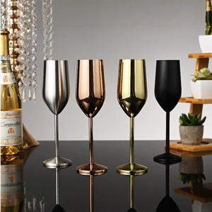 <span class=keywords><strong>6</strong></span> oz fête tasses à vin rouge Logo personnalisé en acier inoxydable or Champagne <span class=keywords><strong>verre</strong></span> à bière en métal à paroi unique pour bar maison bureau voyage utilisation - Product Image 1