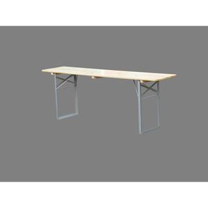 Mesa Plegable Estándar lacada natural 220 x 70 cm, estructura negra. - Product Image 1