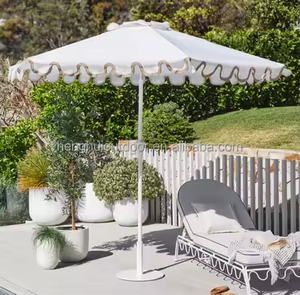 Sombrilla de Jardín Grande y Duradera de Lujo Blanca con Borde Festoneado <span class=keywords><strong>para</strong></span> Mesa, Playa, Hotel, Pagoda, Precio de Fábrica - Product Image 3