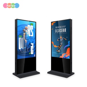 ตู้คีออสก์แบบสองด้าน 4K ขนาด 43/55/65 นิ้ว พร้อมขาตั้งพื้น จอแสดงผลดิจิทัลสำหรับโฆษณาแบบสัมผัสหน้าจอ เหมาะสำหรับห้างสรรพสินค้า และมาพร้อมกับ SDK - Product Image 1