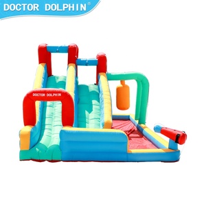 Doctor Dolphin Trượt Nước Bơm Hơi Với Bể Bơi Vải Nylon <span class=keywords><strong>Bouncer</strong></span> Bơm Hơi Với Nhà Sản Xuất Trượt Trung Quốc - Product Image 5