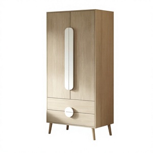 Armario Moderno de Madera Alvin con Puertas Dobles y 2 Cajones para Dormitorio, Apartamento o Comedor - Product Image 4