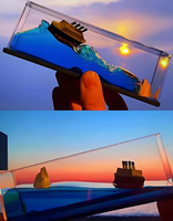 Décoration de bateau flottant : BUBBLER SHIP & ICEBERG à mouvement sensoriel