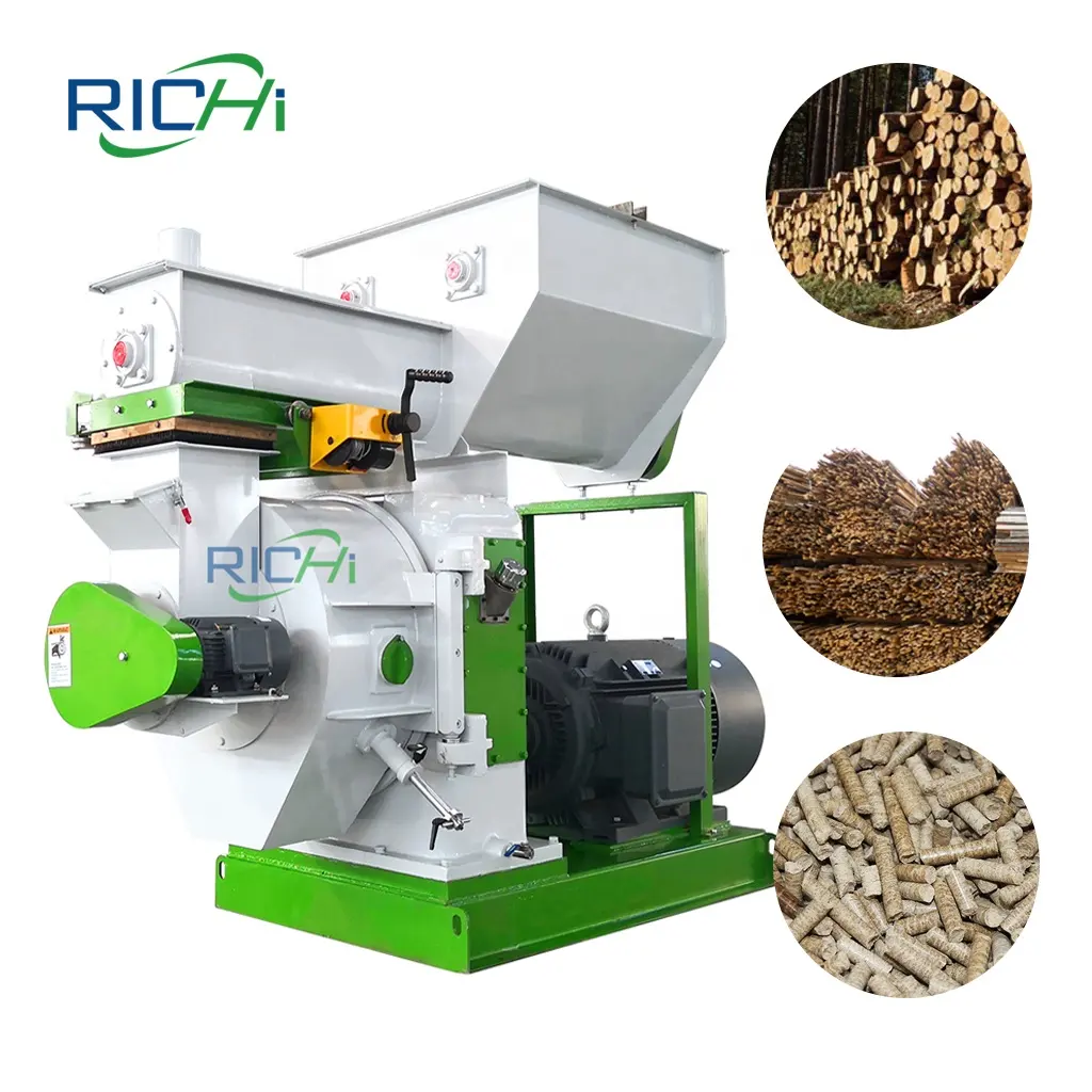RICHI 생산 1-10 T/H 밀짚 잔디 밀짚 알팔파 나무 톱밥 과립기 판매