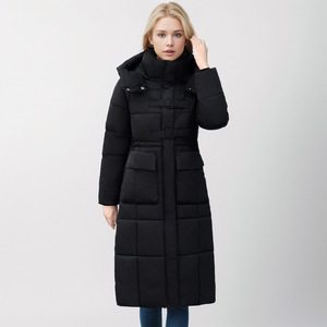 <span class=keywords><strong>Doudoune</strong></span> matelassée en duvet pour <span class=keywords><strong>femme</strong></span>, mi-longue, nouveau style 2024, longueur genou, épaisse, à capuche, tendance et élégante, chaude - Product Image 2