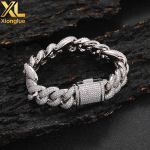 New Arrival 2025 18mm 22inch Hip Hop Iced Out Gold Cuban Link Chain Necklace Jewelry <b>for</b> <b>Men</b> Gold and <b>Silver</b> - Product Image 2