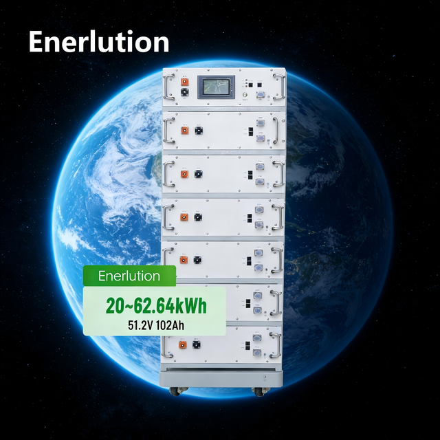 Enerlution Smart OM LFP Battery 30kWh 50kWh 62kWh Electricity Storage 51.2V Battery Pack for Solar Home Energy Storage Solutions