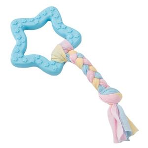 Çevre dostu TPR yıldız şekli diş temizleme köpek çiğnemek oyuncak Pet kauçuk oyuncaklar ile bez halat köpek TPR oyuncak - Product Image 2