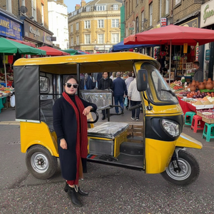 Motocyclette à trois roues ouverte personnalisable à essence 200cc avec side-car Rickshaw Tuk Tuk <span class=keywords><strong>Taxi</strong></span> pour le transport de passagers - Product Image 1