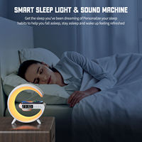Réveil intelligent moderne avec mini haut-parleur LED, veilleuse RGB, chargeur sans fil et lampe de table à brancher pour chambre à coucher