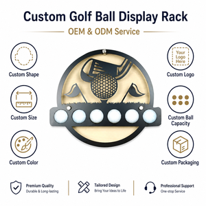 Support mural personnalisé pour balles de golf, idéal pour les magasins de golf, la vente au détail, les articles promotionnels, les cadeaux de tournoi et les projets OEM - Product Image 5